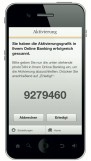 (3) Smartphone app displays unique authorisation code (TAN)