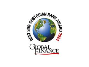 The figure shows the Global Finance Best Sub-custodian Bank in Germany 2024 Award