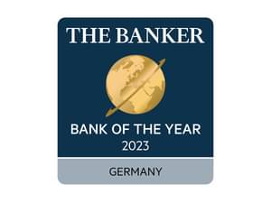 The picture shows The Banker - Bank of the Year 2023 Winner Germany - Award