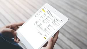 Nahaufnahme eines Tablets mit der Anwendung WTS