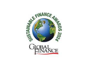 The figure shows the Global Finance Sustainable Finance Award 
