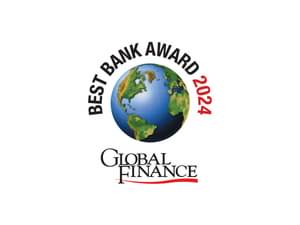 The figure shows the Global Finance Best Bank Award