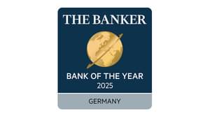 The image shows the - The Banker - Bank of the Year 2025 - Award